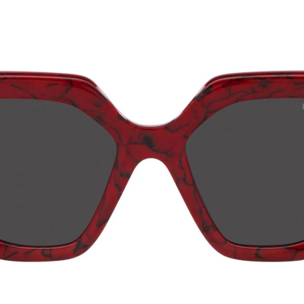 Prada 50mm Geometric Sunglasses - Red/Dark Grey - Picture 4 of 4